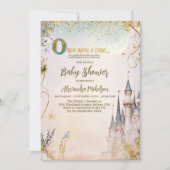 Kleine Princess Mairytale Castle Babydusche Einladung (Vorderseite)