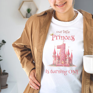 Kleine Princess Pink Burg 1. Geburtstag T-Shirt