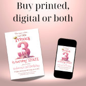 Kleine Princess Pink Burg Dritter 3. Geburtstag Einladung