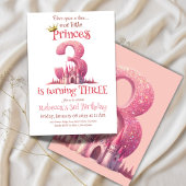 Kleine Princess Pink Burg Dritter 3. Geburtstag Einladung