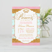 Kleine Princess Shabby Chic Blume Kinderdusche Einladung (Stehend Vorderseite)
