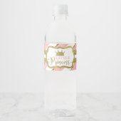 Kleine Princess Wasser Flasche Etikett, Rosa, Gold Wasserflaschenetikett (Vorderseite)