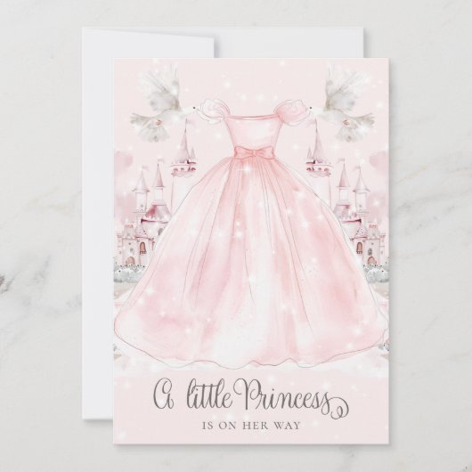 Kleine Prinzessin auf der Way Pink Baby Dusche Einladung (Vorderseite)