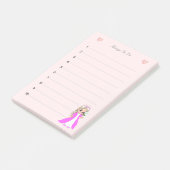 Kleine Prinzessin auf hellrosa Sachen zu tun Linde Post-it Klebezettel (angewinkelt)