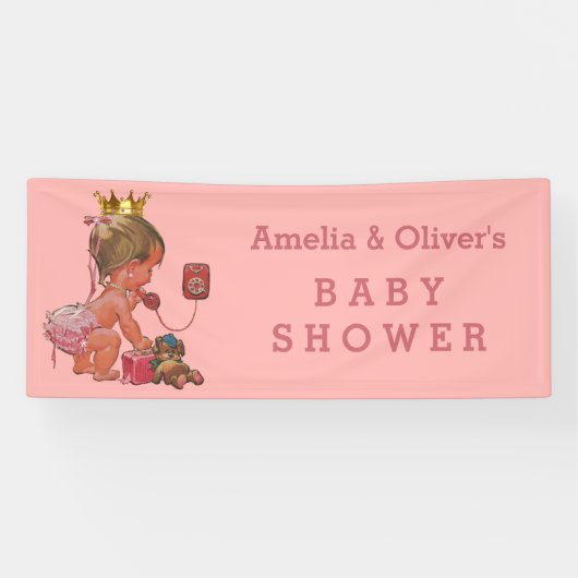 Kleine Prinzessin auf Telefon-personalisierter Banner (Horizontal)