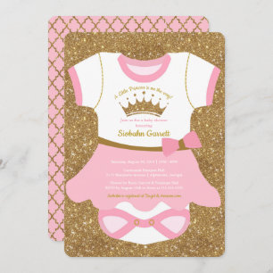 Kleine Prinzessin Baby Pajamas Shower Invitation Einladung
