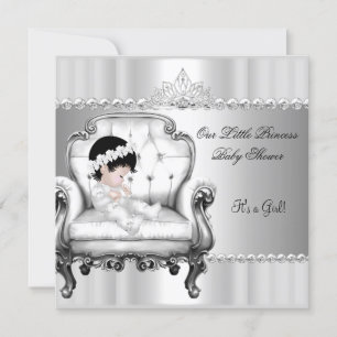 Kleine Prinzessin Baby Shower Mädchen Baby auf Stu Einladung