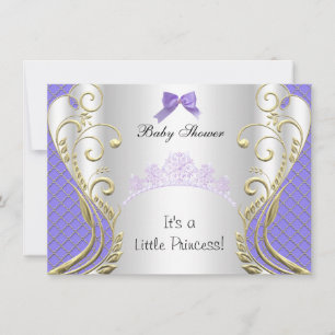 Kleine Prinzessin Baby Shower Mädchen Lavendel Lil Einladung