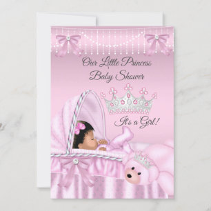 Kleine Prinzessin Baby Shower Mädchen rosa Ethnisc Einladung