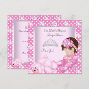 Kleine Prinzessin Baby Shower Mädchen Rosa Hasen Einladung