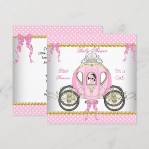 Kleine Prinzessin Baby Shower Mädchen Rosa Karosse Einladung