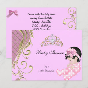 Kleine Prinzessin Baby Shower Mädchen Rosa Weiß Go Einladung