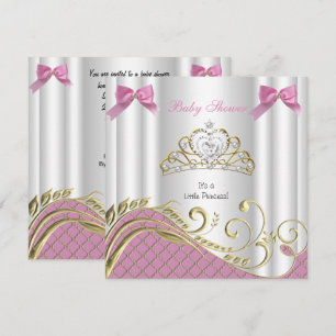 Kleine Prinzessin Baby Shower Mädchen Rosa Weiß Go Einladung