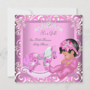 Kleine Prinzessin Baby Shower Mädchen Schaukelpfer Einladung