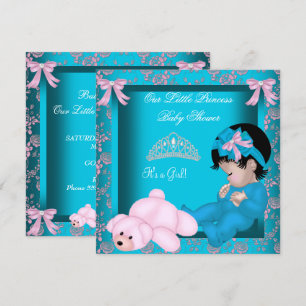 Kleine Prinzessin Baby Shower Mädchen Teal Blau Pi Einladung