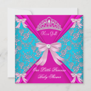 Kleine Prinzessin Baby Shower Mädchen Teal Blau Pi Einladung