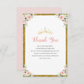 kleine Prinzessin Babydusche danke Karte (Vorne/Hinten)