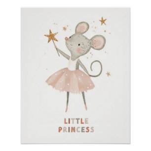 Kleine Prinzessin Ballerina, Niedliches Kinderzimm Poster