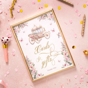 Kleine Prinzessin Blush Pink Blumenkarten und Gesc Poster