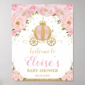 Kleine Prinzessin Carriage Blush Pink Floral Willk Poster (Vorne)
