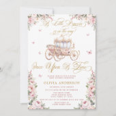 Kleine Prinzessin Carriage Mairtale Girl Dusche Einladung (Vorderseite)