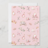 Kleine Prinzessin Carriage Mairtale Girl Dusche Einladung (Rückseite)