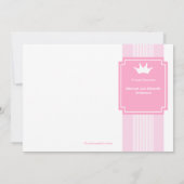 Kleine Prinzessin CROWN FOTO Geburtsankündigung Einladung (Rückseite)