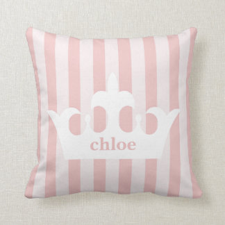 Kleine Prinzessin Crown Pink Striped Nursery Kissen