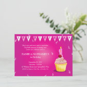 Kleine Prinzessin "Cupcake" 1. Geburtstag Party Einladung (Stehend Vorderseite)