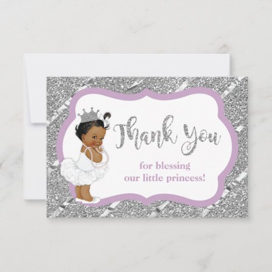 Kleine Prinzessin Danke Karte, Imitate Glitzer (Vorderseite)