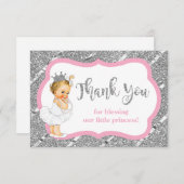 Kleine Prinzessin Danke Karte, Imitate Glitzer (Vorne/Hinten)