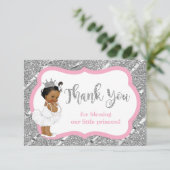 Kleine Prinzessin Danke Karte, Imitate Glitzer (Stehend Vorderseite)