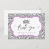 Kleine Prinzessin Dankeschön Karte Lila Imitate Gl (Vorne/Hinten)