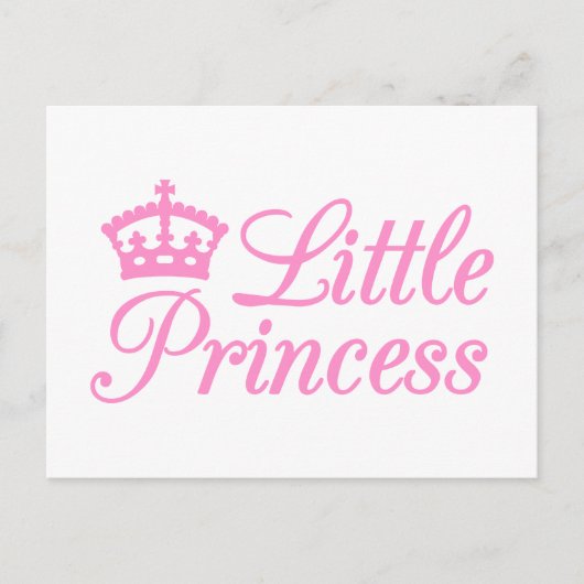Kleine Prinzessin, Design mit rosa Krone für das B Postkarte (Vorderseite)