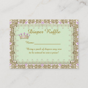 Kleine Prinzessin Diaper Raffle Tickets, Minze Begleitkarte