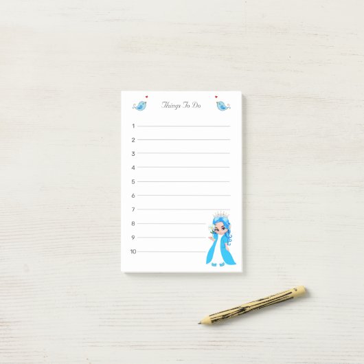Kleine Prinzessin-Dinge zu tun Post-it Klebezettel (Auf Schreibtisch)