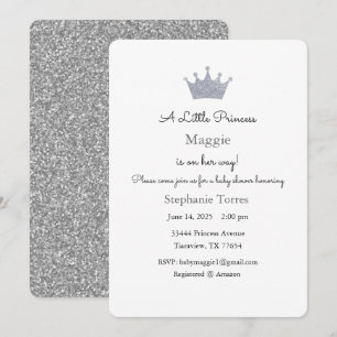 Kleine Prinzessin Einladung, Silber Einladung