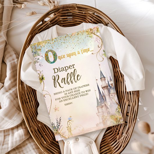 Kleine Prinzessin Fairytale Burg Diapper Raffle Begleitkarte