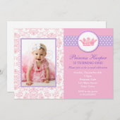 Kleine Prinzessin Foto Birthday Invitations Einladung (Vorne/Hinten)