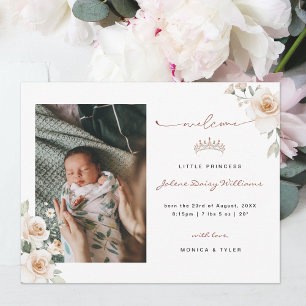 Kleine Prinzessin Foto-Geburtsanzeige