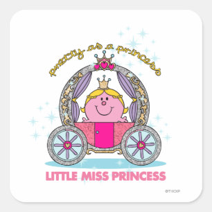 Kleine Prinzessin Funkelnde Kutsche Quadratischer Aufkleber