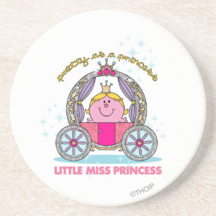 Kleine Prinzessin Funkelnde Kutsche Sandstein Untersetzer