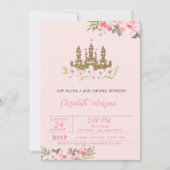 Kleine Prinzessin, Glitzer-Burg, Blumenkinderdusch Einladung (Vorderseite)