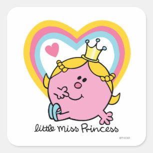 Kleine Prinzessin Herzen Quadratischer Aufkleber