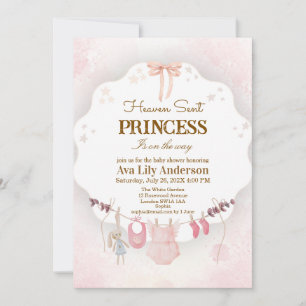 Kleine Prinzessin Himmel geschickt Rosa Babykleidu Einladung
