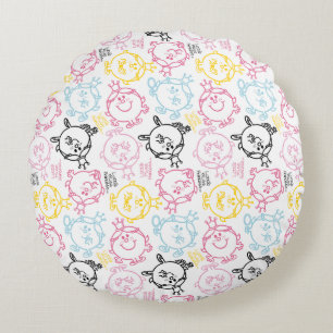 Kleine Prinzessin   Hübsches Pastell-Muster Rundes Kissen