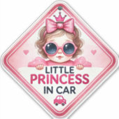 Kleine Prinzessin im Auto Aufkleber (Vorderseite)
