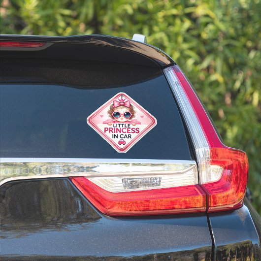 Kleine Prinzessin im Auto Aufkleber (Auto Seite)