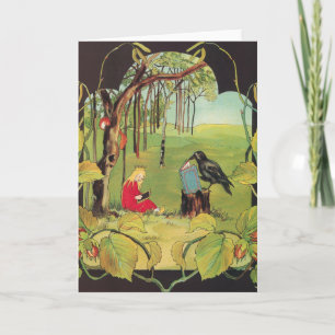 Kleine Prinzessin im Wald Grußkarte