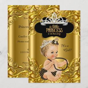 Kleine Prinzessin ist auf dem Weg Baby Shower Blon Einladung